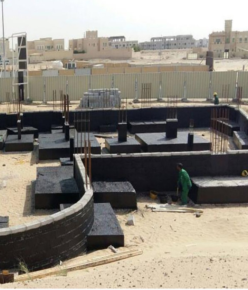 Villa foundations under construction in Dubai