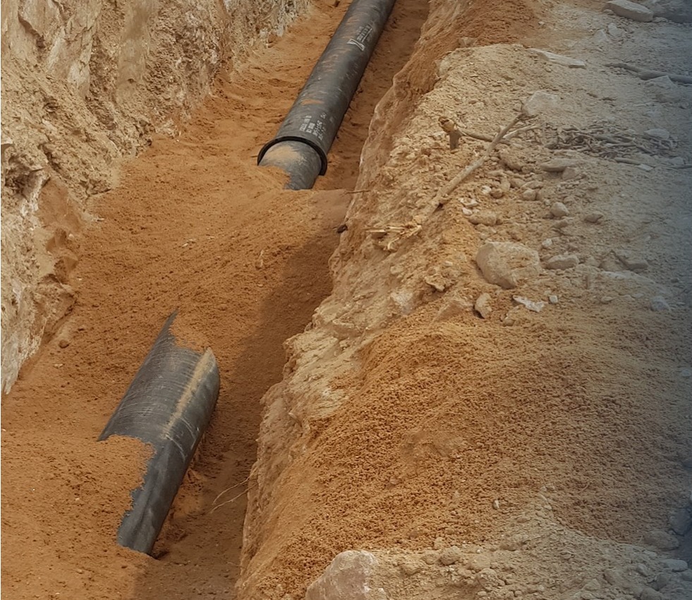 Pipeline laid in an excavated trench